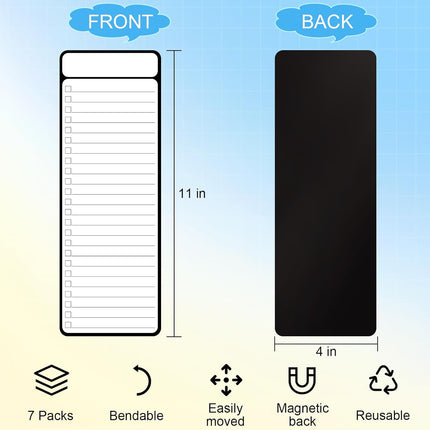7-Piece Magnetic Dry Erase to-Do List White Board, 4'x11', Multifunctional Weekly Planner, Chore Chart, Planner for Refrigerator -.