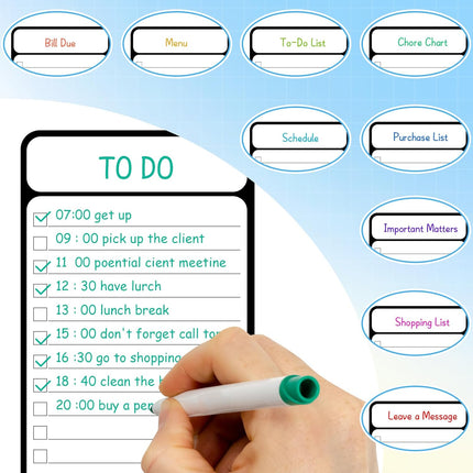 7-Piece Magnetic Dry Erase to-Do List White Board, 4'x11', Multifunctional Weekly Planner, Chore Chart, Planner for Refrigerator -.