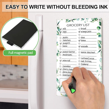 2 PCS Magnetic Grocery List Pads for Fridge, 4.5x7.5 Inches Note Pad Magnet Refridge, Magnetics Notepads, Shopping Lists, 60 Pages Per Notepad -.