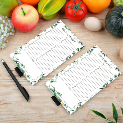 2 PCS Magnetic Grocery List Pads for Fridge, 4.5x7.5 Inches Note Pad Magnet Refridge, Magnetics Notepads, Shopping Lists, 60 Pages Per Notepad -.