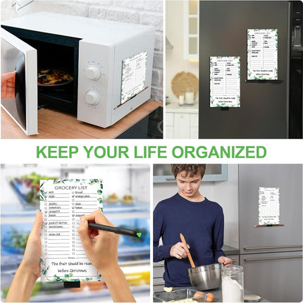 2 PCS Magnetic Grocery List Pads for Fridge, 4.5x7.5 Inches Note Pad Magnet Refridge, Magnetics Notepads, Shopping Lists, 60 Pages Per Notepad -.