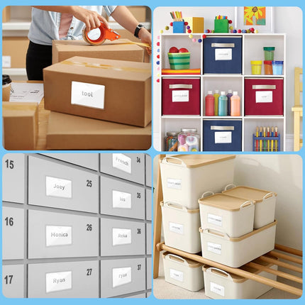 56 Pack Clear Self-Adhesive Pockets, 3" x 5" Index Card Pockets with Top Open Loading, PVC Label Holders for Organizing Storage Bins, Library Card, Drawer, and Protecting Your Cards -.