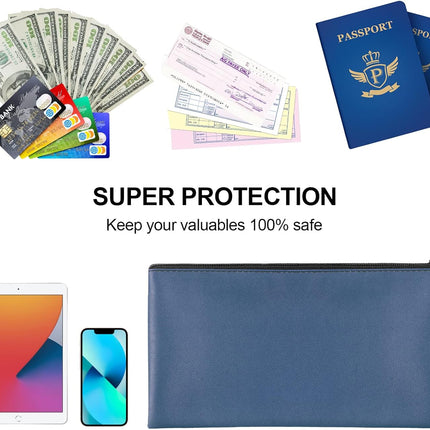 4 Pieces Money Bags With Zipper, 11x6.1 inch Pouch, Bank Bag, Cash Check Wallet, Cosmetics(navy) - Large.
