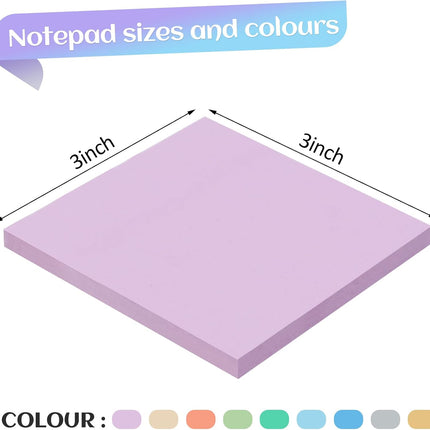 18 Pads Sticky Notes, 3x3” Aesthetic 9 Colors of Neutral Notes for Office, School, Home Desks, and More, 50 Sheets/Pad -.
