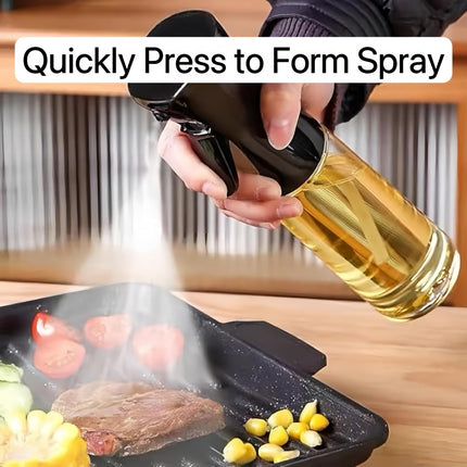 Oil Sprayer for Cooking- 200ml Glass Olive Mister, Spray Bottle, Kitchen Gadgets Accessories Air Fryer, Canola Spritzer, Widely Used Salad Making, Baking, Frying,BBQ Black -.