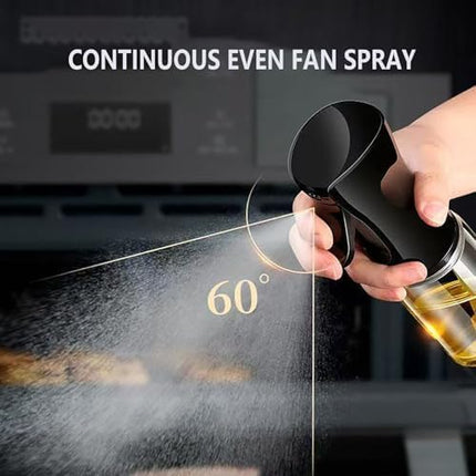 Oil Sprayer for Cooking- 200ml Glass Olive Mister, Spray Bottle, Kitchen Gadgets Accessories Air Fryer, Canola Spritzer, Widely Used Salad Making, Baking, Frying,BBQ Black -.