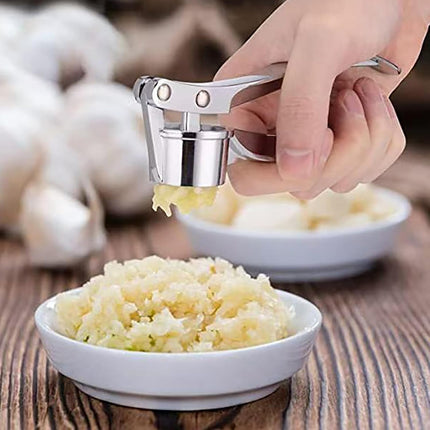 High Effective Garlic Press With Studs, Heavy Duty Mincer, Easy to Squeeze and Clean, Rust Proof & Dishwasher Safe, Ginger Crusher -.