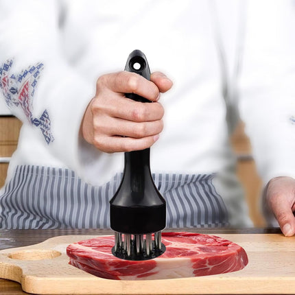 Meat Tenderizer with Stainless Steel Ultra Sharp Needle Blades Heavy Duty Cooking machine for Tenderizing Beef, Turkey, Chicken, Steak, Veal, Pork, Fish etc Black -.