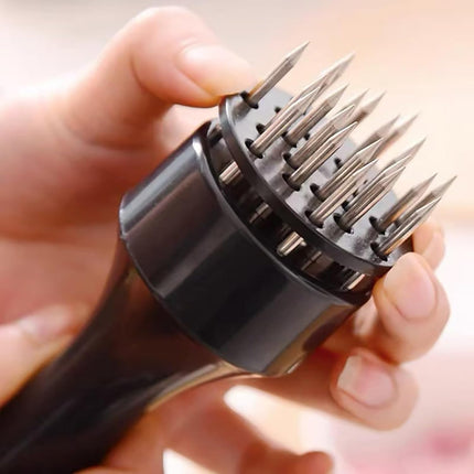 Meat Tenderizer with Stainless Steel Ultra Sharp Needle Blades Heavy Duty Cooking machine for Tenderizing Beef, Turkey, Chicken, Steak, Veal, Pork, Fish etc Black -.