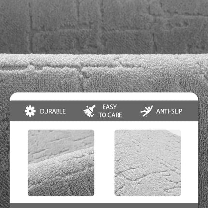 -Bath Mat-Absorbent Quick Dry Bathroom Floor Mats-Washable Rubber Backing Bath Mats for Rugs Fit Under Door-Bath Rug in Front of Sink Bathtub Shower Room, Grey 17''x24'' 17''x24''(Rectangular).