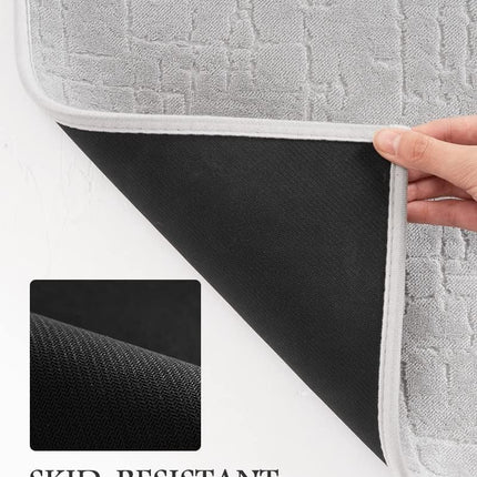 -Bath Mat-Absorbent Quick Dry Bathroom Floor Mats-Washable Rubber Backing Bath Mats for Rugs Fit Under Door-Bath Rug in Front of Sink Bathtub Shower Room, Grey 17''x24'' 17''x24''(Rectangular).