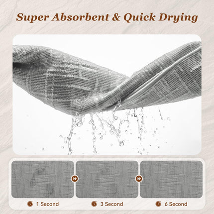 Bath Mat Non Slip Super Absorbent Quick Dry Mats for Bathroom Floor Rubber Backing Washable Rugs Modern Woven Jacquard Mat, Beside Tub Rugs, 17" x 24", LightGrey Lightgrey 24".