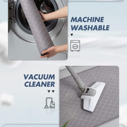 Ultra Thin Bath Mat, Rubber Backed Mats for Bathroom Non Slip, Absorbent Mat Floor Machine Washable Rugs, Shower, Sink (17"x28", Grey) Grey 17"x28".