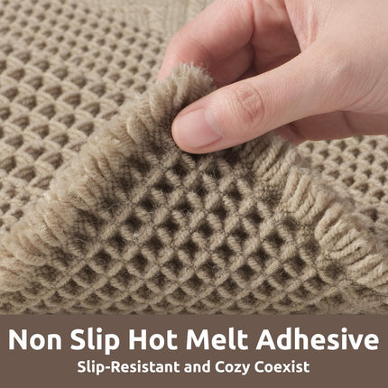 Waffle Bath-Mat, Super Absorbent Bath Mats for Bathroom, Boho Bathroom Rugs Non Slip Washable, Ultra Soft Bathroom-Mat with Tassels Floor Mat, 20" X 32" Brown Brwon 20"x32".