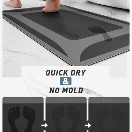 -Bath Rug-Quick Dry Absorbent Rubber Backed Thin Bathroom Rugs Fit Under Door-Bath Mats for Floor Mat in Front of Sink-Shower Rug 17"X27.5" Dark Grey 1'6" x 2'3" (Rectangular).
