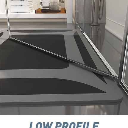 -Bath Rug-Quick Dry Absorbent Rubber Backed Thin Bathroom Rugs Fit Under Door-Bath Mats for Floor Mat in Front of Sink-Shower Rug 17"X27.5" Dark Grey 1'6" x 2'3" (Rectangular).