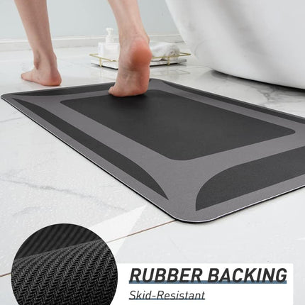 -Bath Rug-Quick Dry Absorbent Rubber Backed Thin Bathroom Rugs Fit Under Door-Bath Mats for Floor Mat in Front of Sink-Shower Rug 17"X27.5" Dark Grey 1'6" x 2'3" (Rectangular).