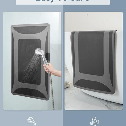 -Bath Rug-Quick Dry Absorbent Rubber Backed Thin Bathroom Rugs Fit Under Door-Bath Mats for Floor Mat in Front of Sink-Shower Rug 17"X27.5" Dark Grey 1'6" x 2'3" (Rectangular).