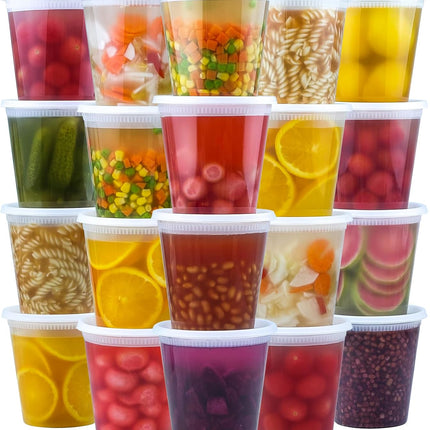 50 Set 32 oz Deli Containers with Lids, Leak-Proof BPA Free Plastic Take Out Bowls, Food Storage for Takeout Meal Prep Storage, Freezer, Microwave & Dishwasher Safe -.