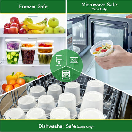 50 Set 32 oz Deli Containers with Lids, Leak-Proof BPA Free Plastic Take Out Bowls, Food Storage for Takeout Meal Prep Storage, Freezer, Microwave & Dishwasher Safe -.