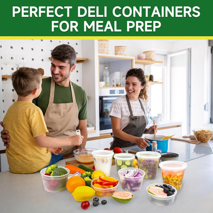 50 Set 32 oz Deli Containers with Lids, Leak-Proof BPA Free Plastic Take Out Bowls, Food Storage for Takeout Meal Prep Storage, Freezer, Microwave & Dishwasher Safe -.