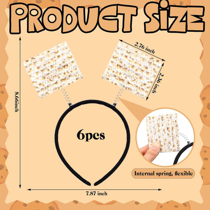 6 Pcs Passover Seder Matzah Headband Matzoh Felt Headwear Adults Matzo Costume Props Gifts for Party -.