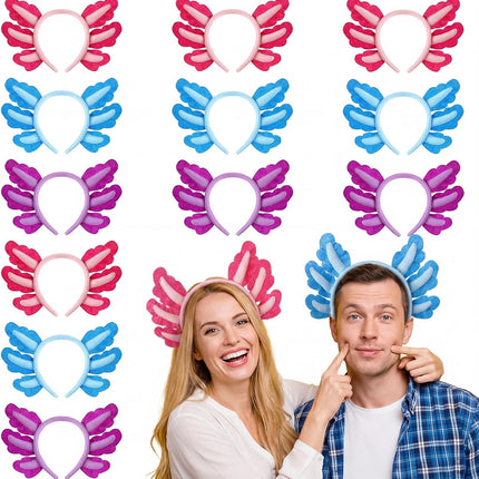 12 Pcs Halloween Axolotl Costume Headband Animal Ear Hair Hoop Headpiece Cosplay Party Favor for Women Adult Christmas Birthday Decor Accessory -.
