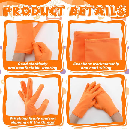 Halloween Dress up Set Included Orange Wig and Wrist Spandex Gloves Headband Ponytails Head Bopper Cosplay Costume for Women Men Adult Party Supplies Headwear Accessory -.