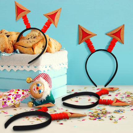 6 Pcs Purim Decorations Felt Hamantaschen Headwear Headband Costume for Adults Photo Props Gifts Party Favors Jewish Decoration Activity Supply -.