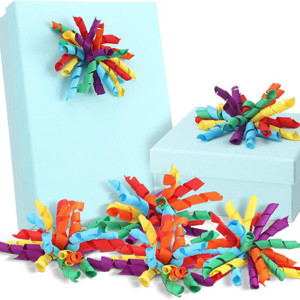 12 Pcs Rainbow Curly Bows Colorful for Gift Wrapping Self-Adhesive Bow Presents Wine Bottle Ribbon Birthday Wedding Bridal Shower Holiday Party Favors 4.5-5 x in(LxW).
