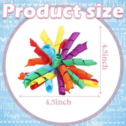 12 Pcs Rainbow Curly Bows Colorful for Gift Wrapping Self-Adhesive Bow Presents Wine Bottle Ribbon Birthday Wedding Bridal Shower Holiday Party Favors 4.5-5 x in(LxW).