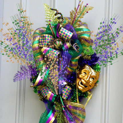 18 Pcs Mardi Gras Decoration Floral Picks Tree Decorations 17 Inch Carnaval Purple Green and Gold Glitter Berry Stems Artificial Sprays Decor for Wreaths Centerpieces -.