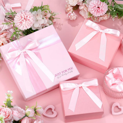 50 Pcs Pink Satin Ribbon Bows 7 Inch Large Self Adhesive Twist Tie for Gift Wrapping Craft Cake Balloons Coquette Wedding Birthday Baby Shower Bachelorette Party Decorations -.
