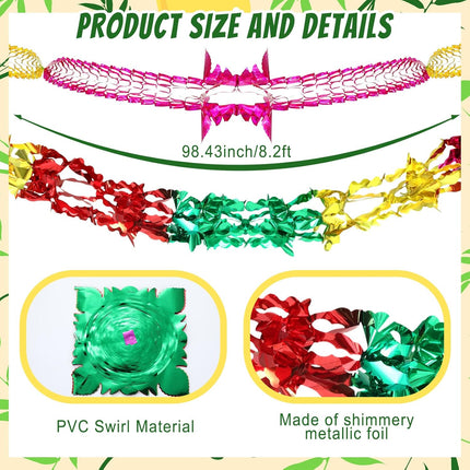 Wavwav 4 Pcs Sukkot Fruit Hanging Banner Decoration Apple & Etrog Foil Garland Indoor/Outdoor Decor Party Supplies for Sukkah -.