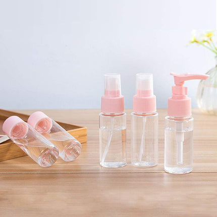 Travel Bottles Kit, TSA Approved Leak Proof Portable Toiletry Containers Set, Clear PET Flight Size Cosmetic for Lotion, Shampoo, Cream, Soap, Set of 11 pink -.