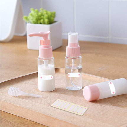 Travel Bottles Kit, TSA Approved Leak Proof Portable Toiletry Containers Set, Clear PET Flight Size Cosmetic for Lotion, Shampoo, Cream, Soap, Set of 11 pink -.