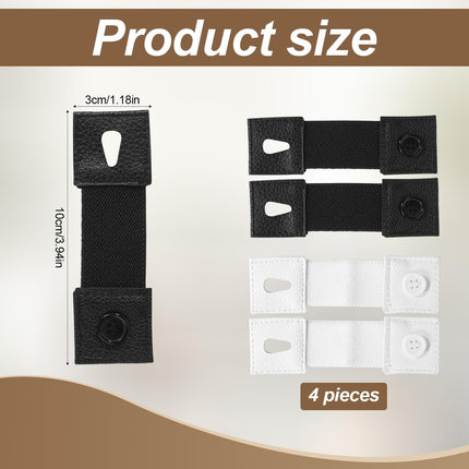 4pcs Shirt Cuff Holder, Sleeve Garters Elastic Anti-Slip Holder Arm Band Unisex Strap to Hold up Sleeves for Women Men (Black, White) -.