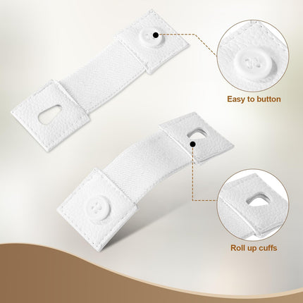 4pcs Shirt Cuff Holder, Sleeve Garters Elastic Anti-Slip Holder Arm Band Unisex Strap to Hold up Sleeves for Women Men (Black, White) -.