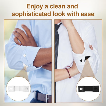 4pcs Shirt Cuff Holder, Sleeve Garters Elastic Anti-Slip Holder Arm Band Unisex Strap to Hold up Sleeves for Women Men (Black, White) -.