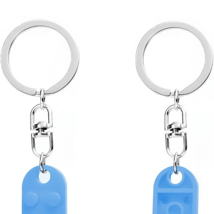 Heart Keychain Set, 2pcs Matching Couple Keychains Small Decorations for Party, Valentine's Gift Girlfriend or Boyfriend (Light Blue) -.