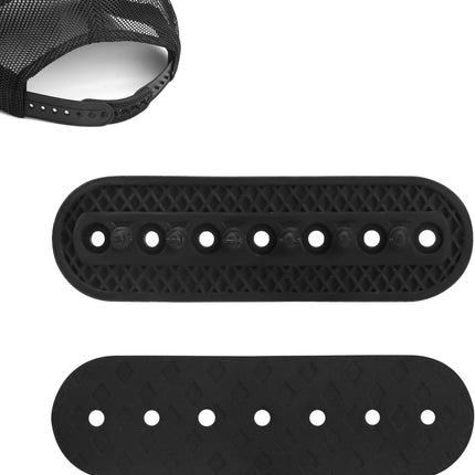 2 Pack Hat Extender, 7 Holes Cap Strap Back Replacement Adjustable Half Size Extension Accessories Easy to Attach Baseball Snap Extender for Snapback Cowboy Women Men Black -.