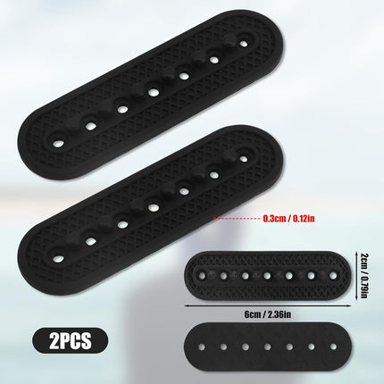 2 Pack Hat Extender, 7 Holes Cap Strap Back Replacement Adjustable Half Size Extension Accessories Easy to Attach Baseball Snap Extender for Snapback Cowboy Women Men Black -.
