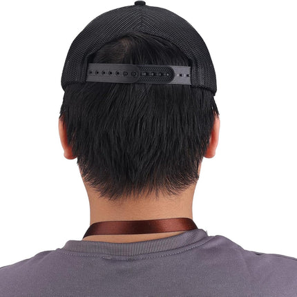 2 Pack Hat Extender, 7 Holes Cap Strap Back Replacement Adjustable Half Size Extension Accessories Easy to Attach Baseball Snap Extender for Snapback Cowboy Women Men Black -.