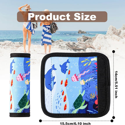 Handle Wrap for Bogg Bag, Neoprene Non-Slip Beach Bag Protector with Adhesive Nylon Hasp Shoulder Strap Cushion Relaxing Shoulder(Marine Animals) -.