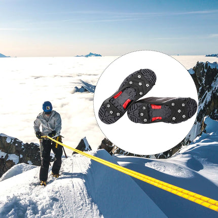 2 Pairs Crampons Spikes, Ice Cleats Non Slip Gripper Spikes with 8 Steel Studs Traction Grips for Boots Shoes Climbing Mountaineering Hiking Walking on Snow (M Size) -.