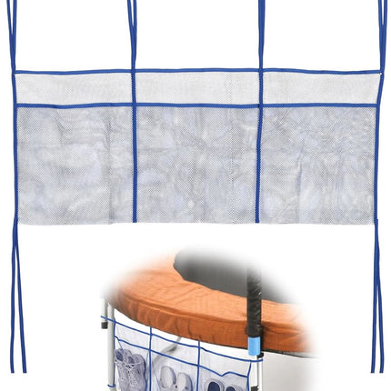 Trampoline Shoe Bag, 41.3x17.7in Polyester 3 Pouch Mesh Storage Holder Lager Capacity Net Organizer Practical Item Accessories for Shoes Toys (Blue) -.