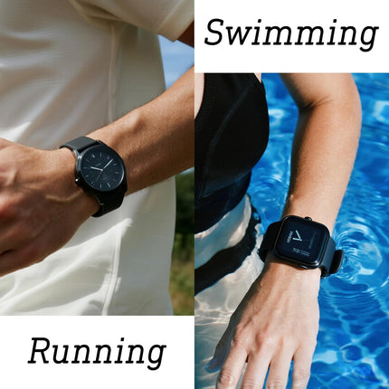 8pcs Watch Band Keepers, 4 Sizes Silicone Loops Replacement High-Elasticity Waterproof Straps Holders for Smart Sport Watchers (Black) -.