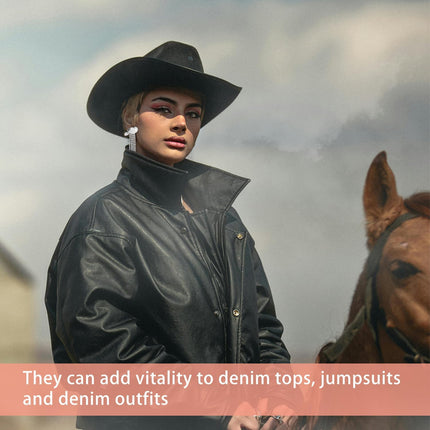 2pcs Western Cowgirl Hat Earrings, Alloy Stylish Silver Cowboy Rhinestone Dangle Tassel Earrings Small Jewelry Accessories for Women Friends Wife Gift -.