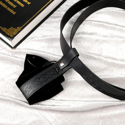 Belt Pouch Set, with a Viking and Renaissance Bag Medieval Accessories for Hiking Festival Casual Fantasy Pack (Black) -.