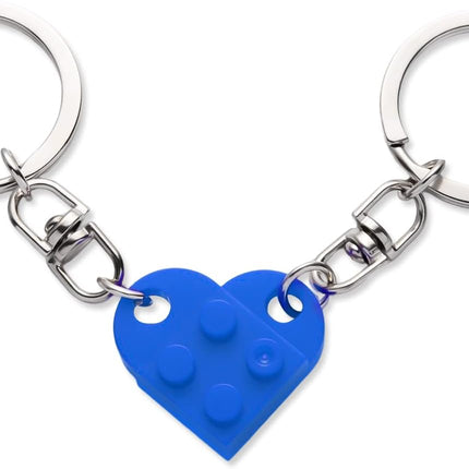 Heart Keychain Set, 2pcs Matching Couple Keychains Small Decorations for Party, Valentine's Gift Girlfriend or Boyfriend (Blue) -.